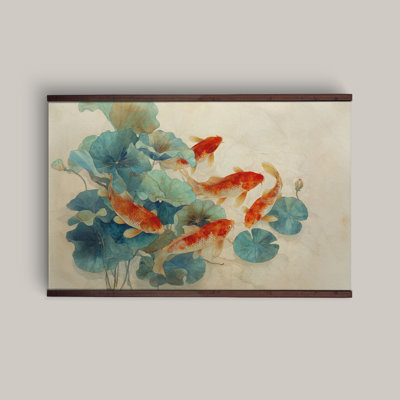 Très grande toile d'art tapissier Koi