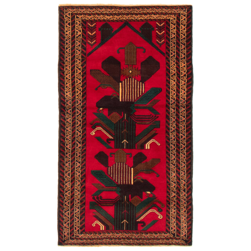 Tapis rouge foncé Lynnisha 3 pi 5 po x 6 pi 4 po