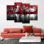 «Pop Lakeside Red Trees», reproduction d'art sur toile-989284008