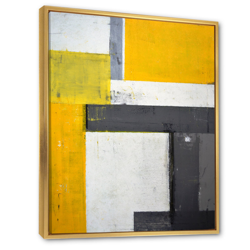 Art moderne gris et bleu II 2PT47778, H 36 po x l 24 po x P 1 po, Cadre doré