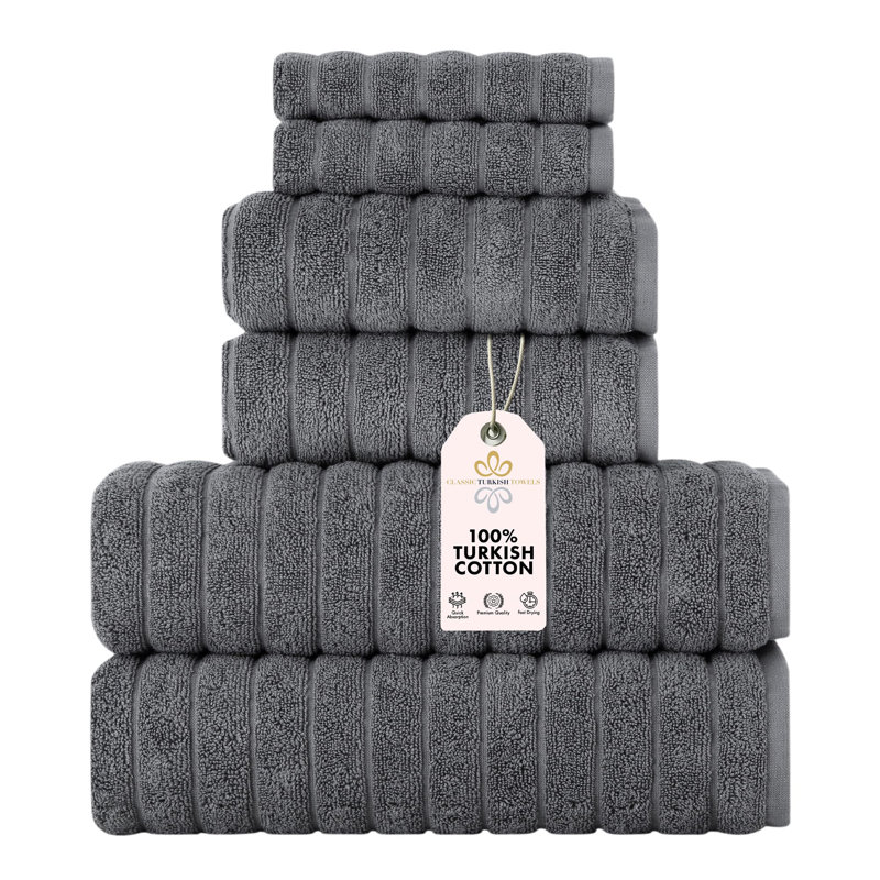 Ensemble de 6 serviettes en coton Florentin, Gris