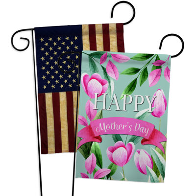 Double Sided 18.5'' H x 13'' W Polyester Mother's Day Garden Flag