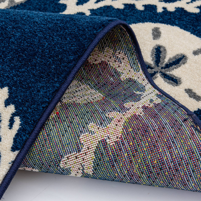 Tapis intérieur / extérieur bleu Arine, Rectangle 7 pi 10 po x 9 pi 10 po