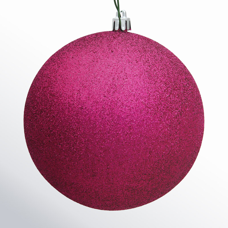 Holiday Décor Ball Ornament, Fuchsia, 3" H x 3" W x 3" D