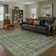 Kitty Machine Washable Area Rugs for Living Room with Non-Slip Backing Green Rug