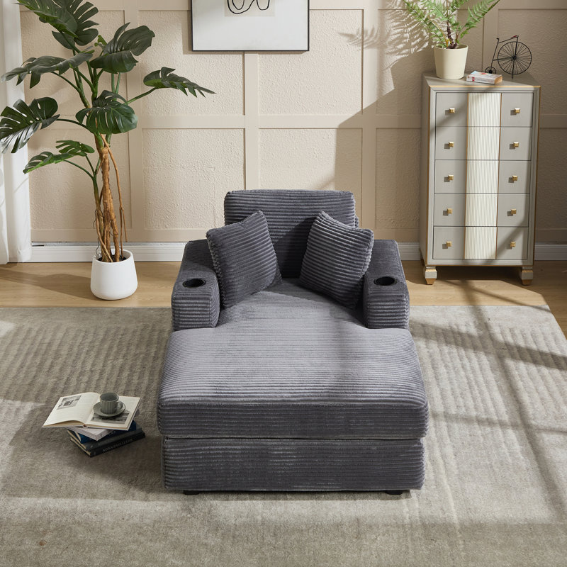 Canapé en velours Corduroy, Gris