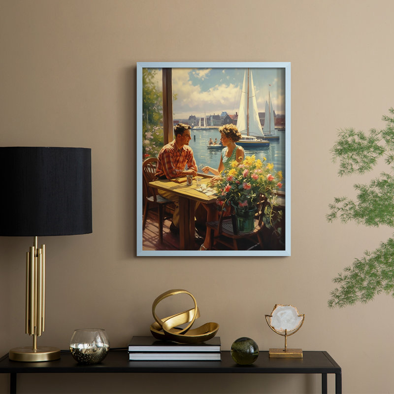 «NAUTICAL Series», reproduction encadrée en bois massif, H 30 po x l 24 po, Bleu