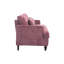 Canapé en chenille de style Mid-Century moderne en tissu, canapé 2 places rembourré avec canapé moderne pour le salon, canapé avec pieds en bois brun pour la chambre à coucher, lit (chenille rouge vin)