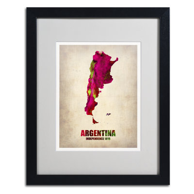 Ebel, «Argentine Watercolor Map», reproduction d'impression sur toile encadrée