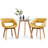 31'' Dining Table Set, Round Glass Top Dining Table with Two Upholstered Chairs-1105411070