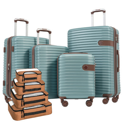 4 Piece Luggage Set Suitcase Set, ABS Hard Shell Lightweight Expandable Travel Luggage With 4 Packing Cubes, TSA Lock, Spinner Wheels For Men Women(16