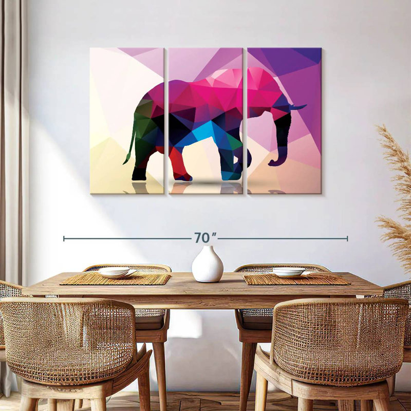 Geometric Elephant, 36" H x 57" W