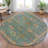 Machine Washable Indoor/Outdoor Xhevrie Teal Rug-111820131
