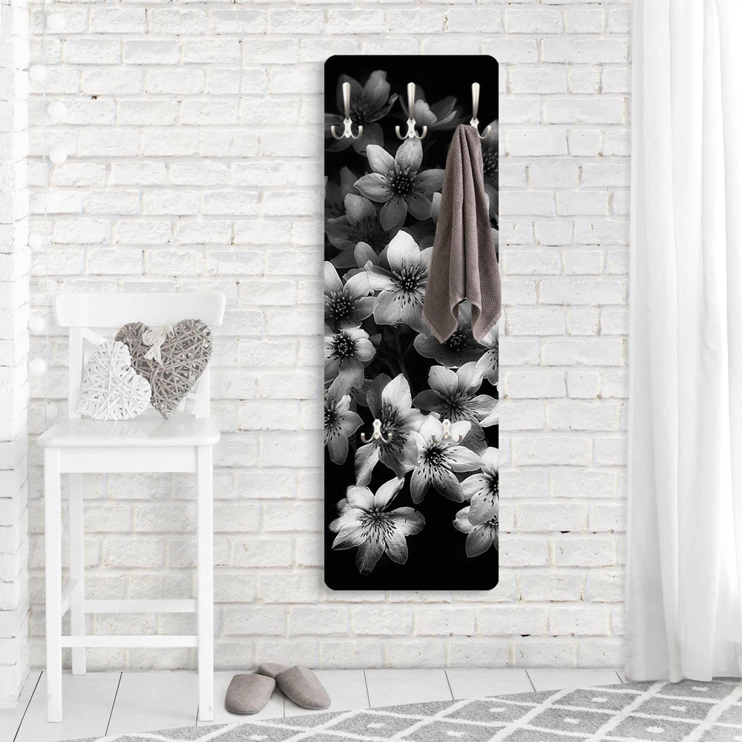 Dark Clematis Bouquet Wall Mounted Coat Rack