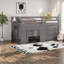 Lit mezzanine simple peu encombrant, fabrication en bois massif gris