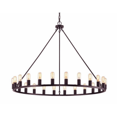 Lustre à roue unique et remarquable à 24 lumières Hempy