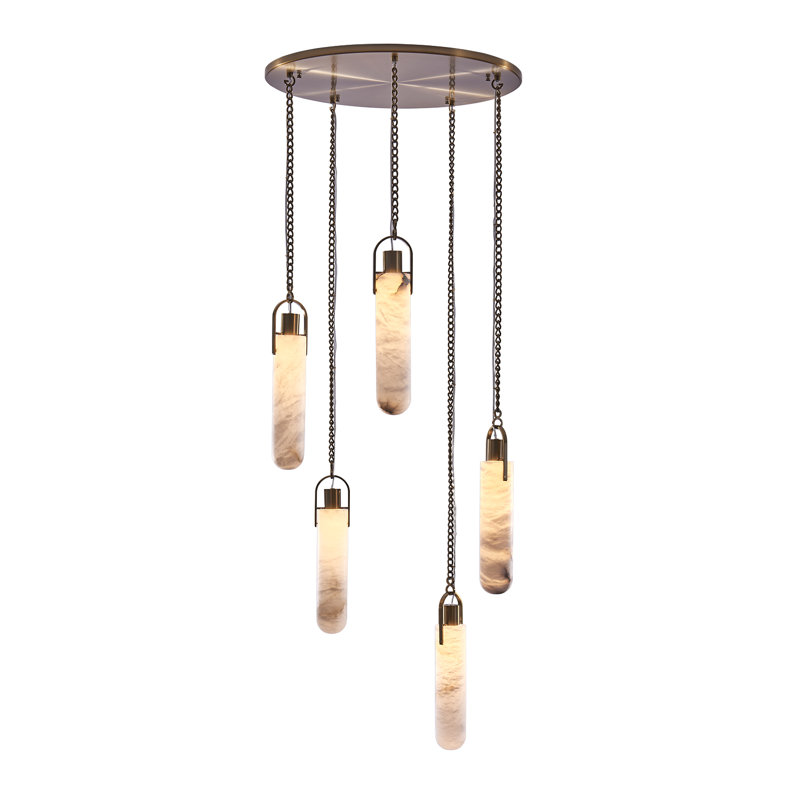 Flint 5 LT Winter Brass Multi-Pendant Kalco