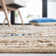 Abhay Hand Woven Cotton/Jute Striped Rug in Natural/Blue