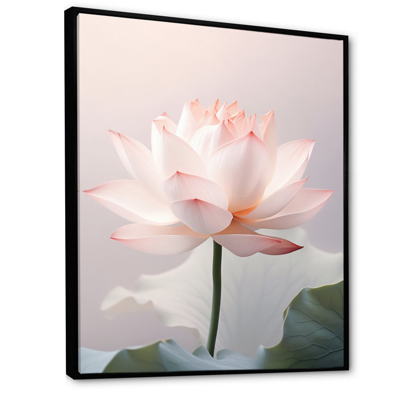 «Lunel Hinduisim Art Lotus Serenity» - Art mural sur toile de l'hindouisme, H 40 po x l 30 po x P 1,5 po, Cadre flottant noir