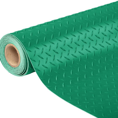 204" X 90" Thickened Diamond Plate PVC Garage Floor Mat