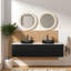 Meuble-lavabo moderne noir et lavabo, solution de rangement élégante