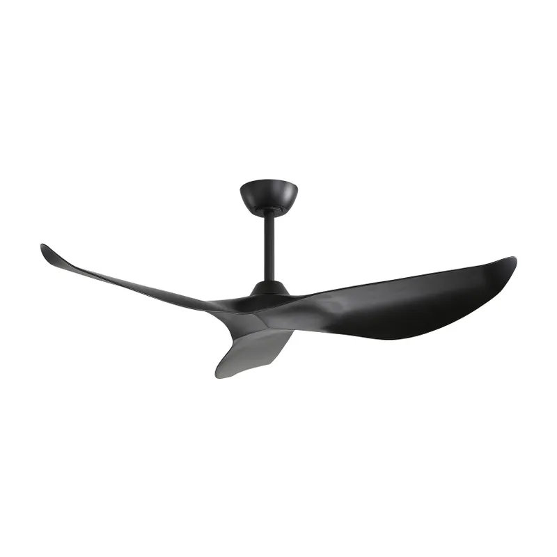 Ventilateur de plafond en ABS de 52 pouces avec moteur à courant continu réversible à télécommande 6 vitesses pour la maison