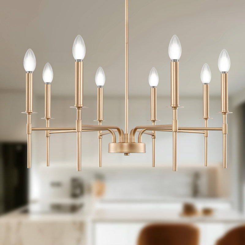Lustre d'îlot de cuisine à intensité variable, 8, Or
