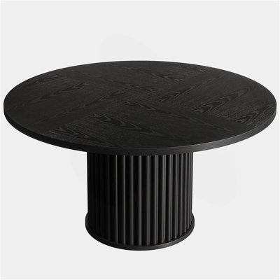 Stylish Round Dining Table with Fluted Base