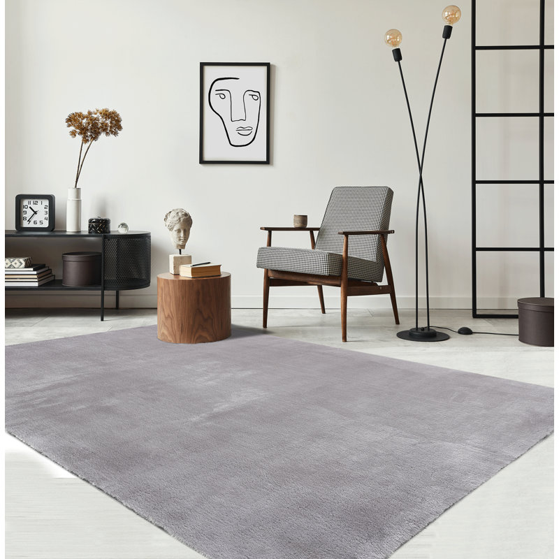 The Carpet Relax - Modern Rug, Fluffy, Short Pile, Non-Slip Underside, Washable up to 30°C, Super-Soft, Fur Look, Grey