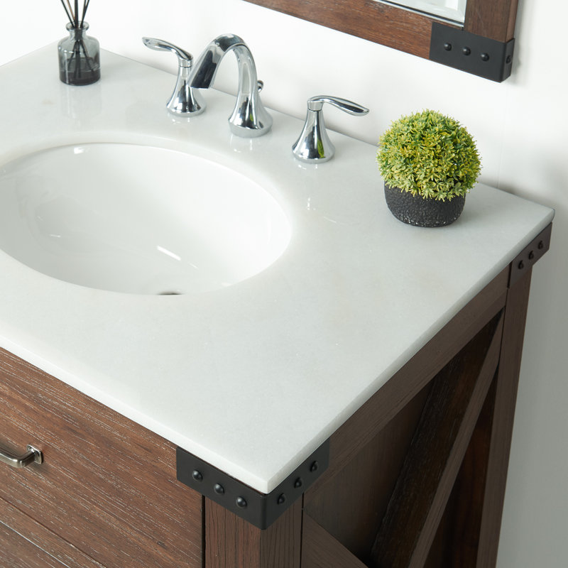 Asellus 31'' Single Bathroom Vanity with Marble Top