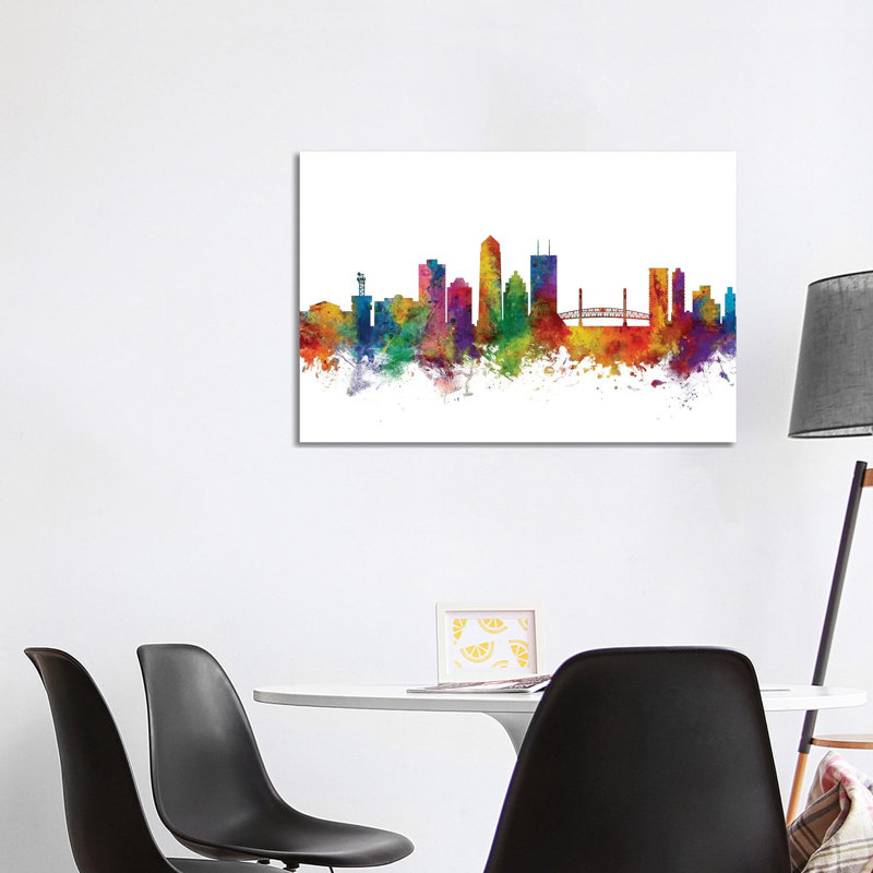 Jacksonville, Florida Skyline by Michael Tompsett - Wrapped Canvas Gallery-Wrapped Canvas Giclée