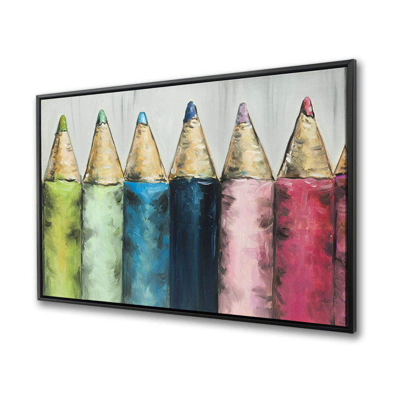 Colouring Pencils Framed Canvas - Home Decor Art Piece