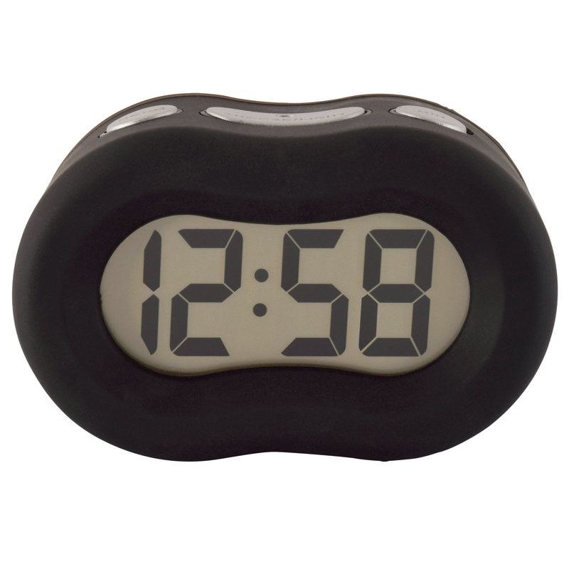 Acctim Vierra Digital Alarm Clock Smartlite® Superbrite® Crescendo Alarm Silicone Case Liquorice Black
