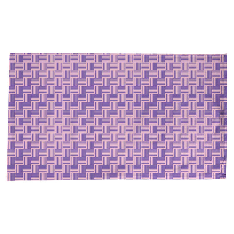 Classic Basketweave Stripes Tablecloth, Pink/Purple