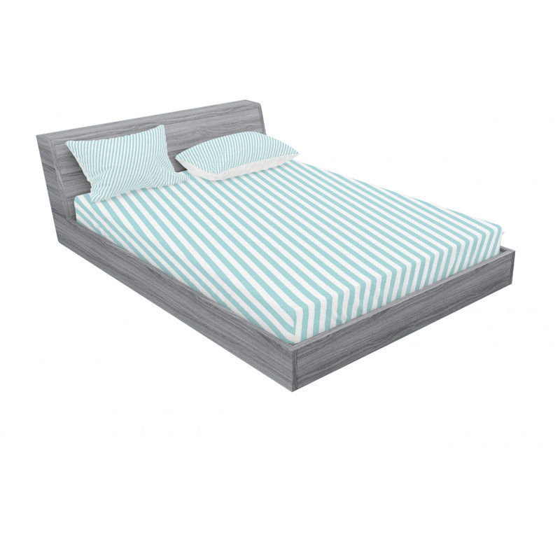 Microfiber Striped Sheet Set, Queen Sheet Set with Fitted Sheet, Soft Skewed Bold Lines