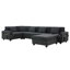 Canapé modulaire en U de 128 x 67 po, ensemble de canapé en chenille 6 places avec repose-pieds surdimensionné, rangement pour accoudoirs et porte-gobelets cachés, ports de chargement USB, canapé à siège large pour le salon, appartement-860064187