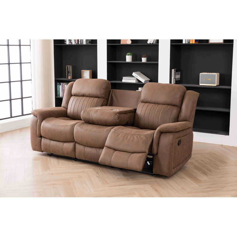Canapé inclinable en cuir synthétique 87 po