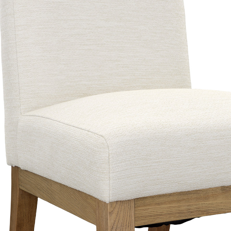 Weilan Polyester Upholstered Dining Chair, Cream