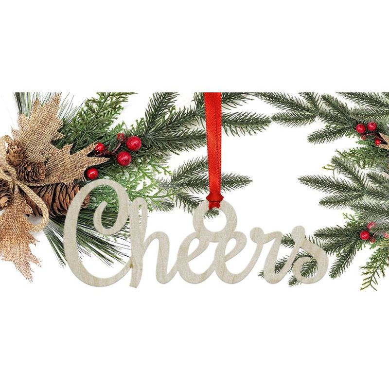 Bois 'cheers' ornement de noël