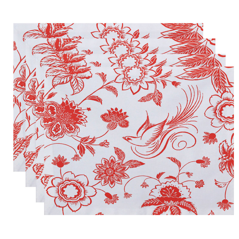 Ensemble de napperons 4 pièces Yosa, Corail