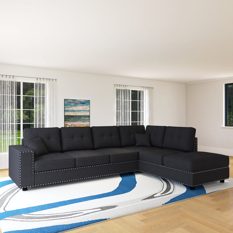 Canapé modulaire en L 109,2 po avec coussins de dossier amovibles et 2 coussins