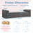 CHIRA Oversized Bed Ottoman, Chenille Upholstered Extra Long Bench with Arms-797727208