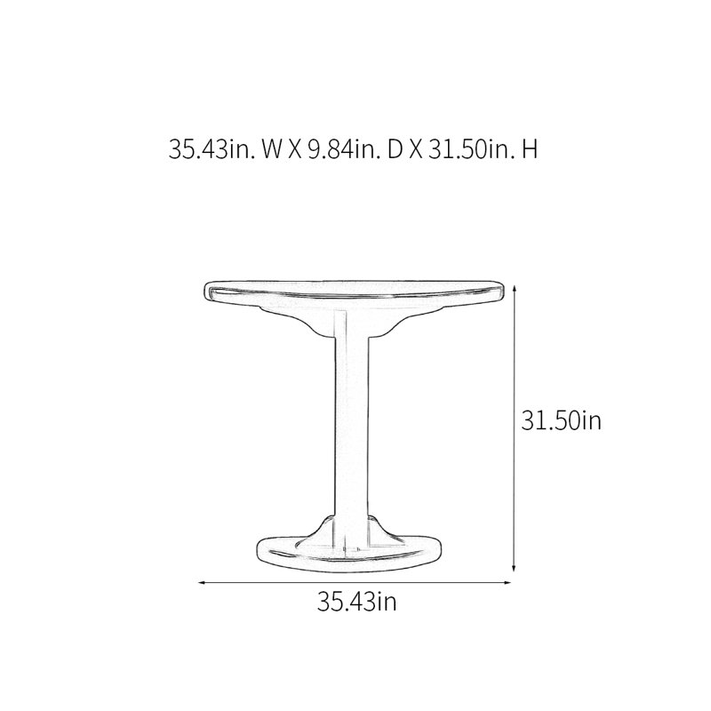 All Solid Wood Narrow Console Table, Red Wood, 31.5" H x 35.43" W x 9.84" D