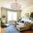 2-Tiered Gourd Glass Chandelier With 3-color Light Bulbs