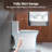 17" Comfort Height One-Piece Elongated Toilet, 0.9/1.28 GPF Dual Flush, MAP 1000g Powerful Siphon Flush, Compact Fully Skirted, Soft Close & Quick-Release Seat, 12" Rough-In, White, BS-S007