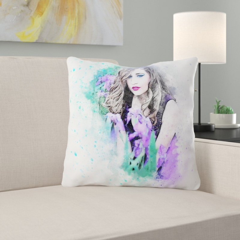 Coussin de fille fille Rossie, Microsuède, Intérieur