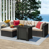 Brufsky Wicker 4 - Person Patio Conversation Sets with Cushions