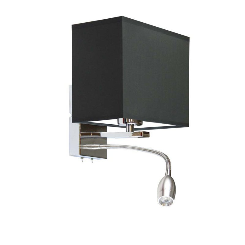 Audreena LED Armed Sconce, Chrome, Graphite