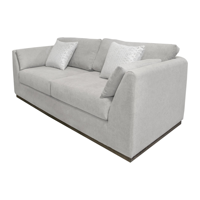 Structure et base en bois Romul, canapé, Polyester beige, H 36,5 po x l 68,5 po x P 38,5 po