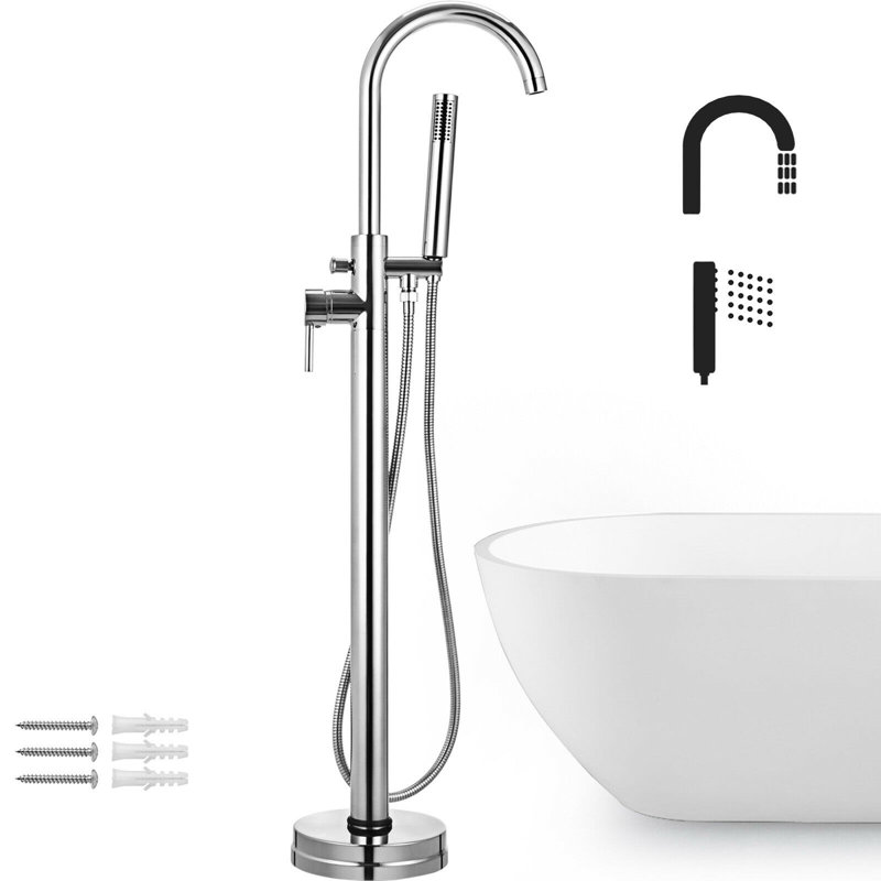Floor Tub Filler with Diverter